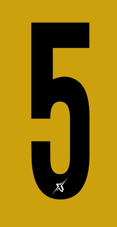NUMMERSTICKER OP GEEL VLAK