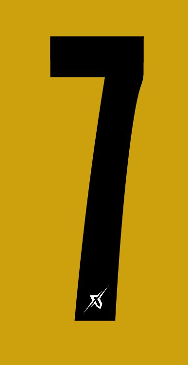 NUMMERSTICKER OP GEEL VLAK